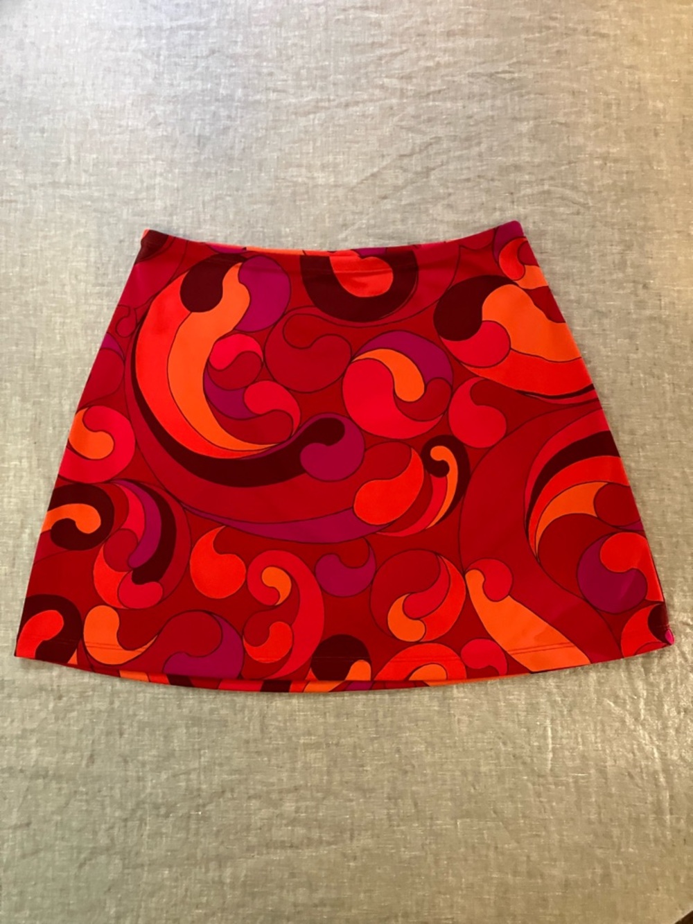 Vintage 90s Y2K Express Mini Skirt in Bright Pink and Orange, size Small